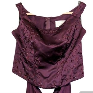 Alfred Angelo 2 Piece Elegant Eggplant Purple Formal Gown. Size: 10/12